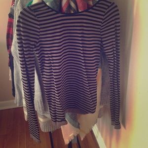 Long sleeve open back top